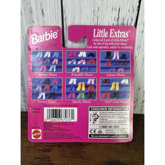 Barbie Little Extras Sporty Shoes Mattel 1998 Sealed - Picture 4 of 8